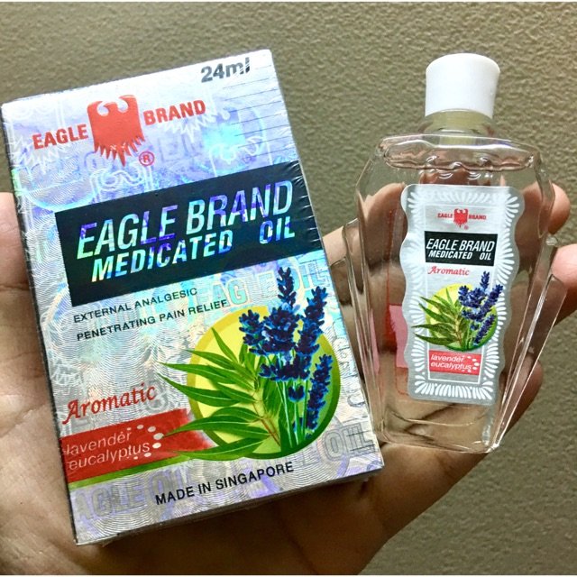 Dầu Gió Trắng Con Ó Eagle Brand Singapore Hai Nắp 24 Ml - Sản Xuất Tại Xingapore Xuất Thị Trường Mỹ