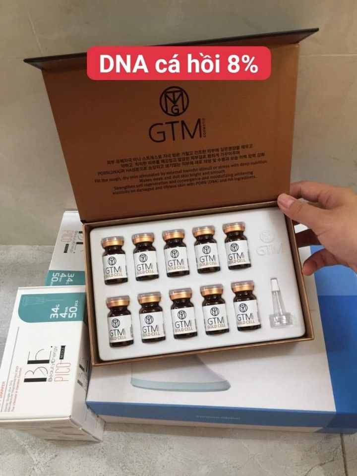 [HCM]Lẻ 1 lọ DNA GTM GOLD CELL cá hồi 8% căng bóng trắng sáng trẻ hóa da 3.3ml Hàn Quốc