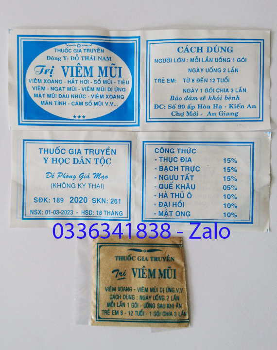 [Chính gốc-Chợ Mới An Giang] 100 Gói viêm mũi viêm xoang bột Đỗ Thái Nam