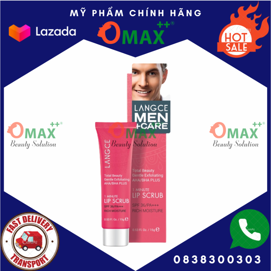 [Hcm]Gel Làm Sạch Tế Bào Chết Cho Môi - 1 Phút - Trái Cây 15Ml Langce Dành Cho Nam