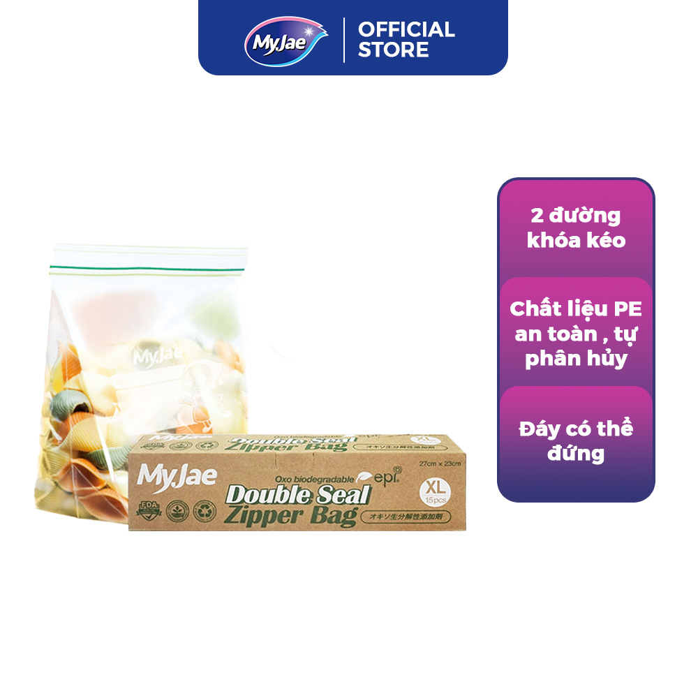 Túi zip MyJae hai đường kéo tự huỷ sinh học (size XL)