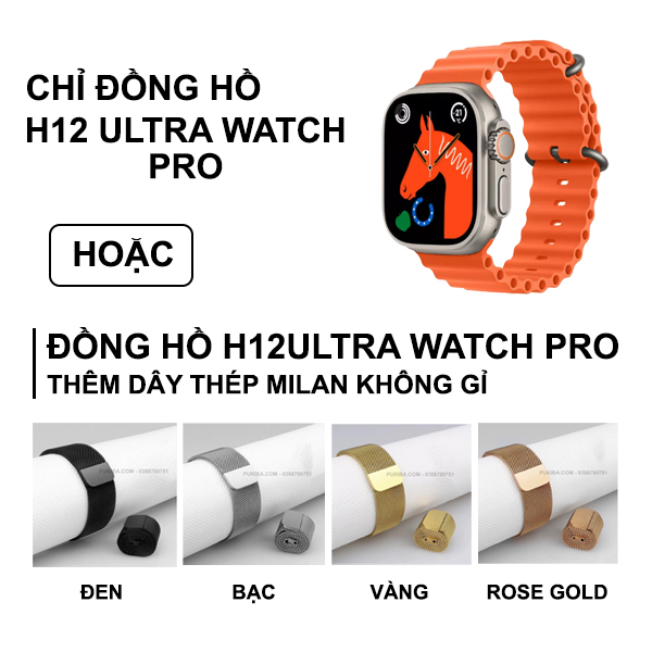 Đồng Hồ H12 Ultra Watch Pro Nâng Cấp Toàn Diện H11 Ultra Màn 2.2inch Tràn Viền Add 50+ Tính Năng Nhận Full Thông Báo