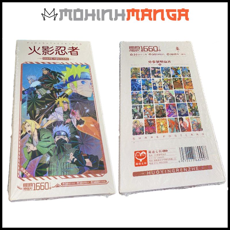 Lomo card hộp 30 thẻ truyện Naruto poster card Sasuke Kakashi Itachi Rock Lee Hokage Akatsuki