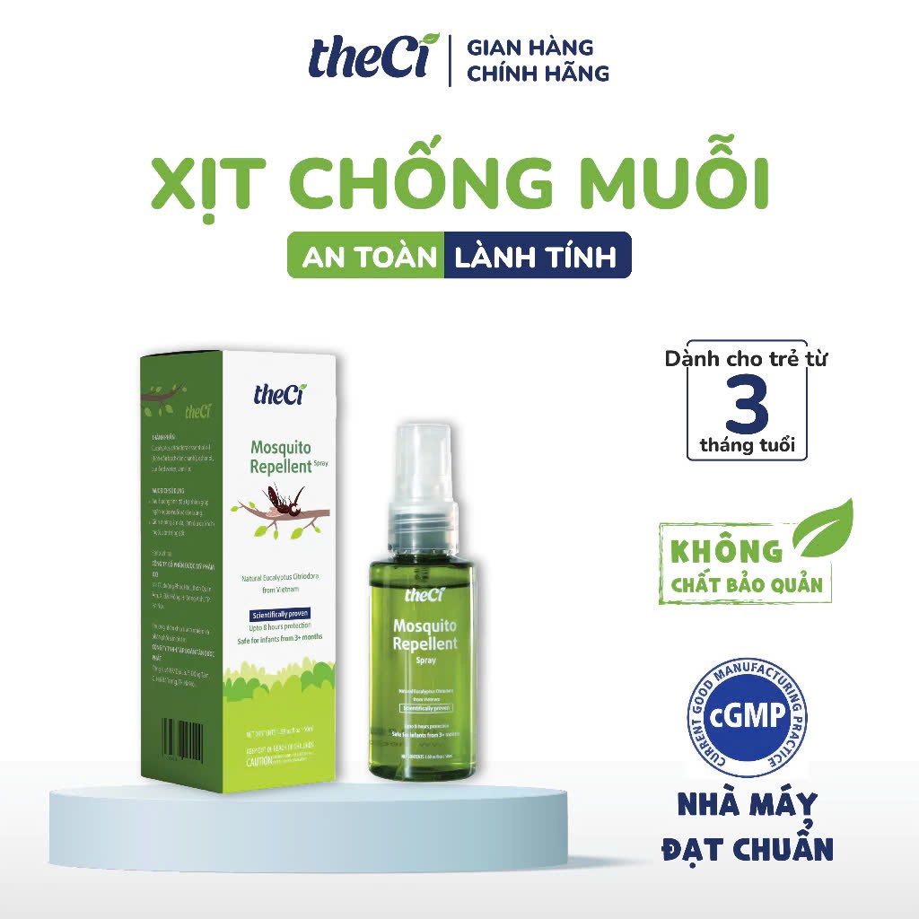 Xịt Muỗi theCi Cho Bé Mosquito Repellent Spray Đuổi Muỗi Ngăn Côn Trùng An Toàn Cho Bé 50ml