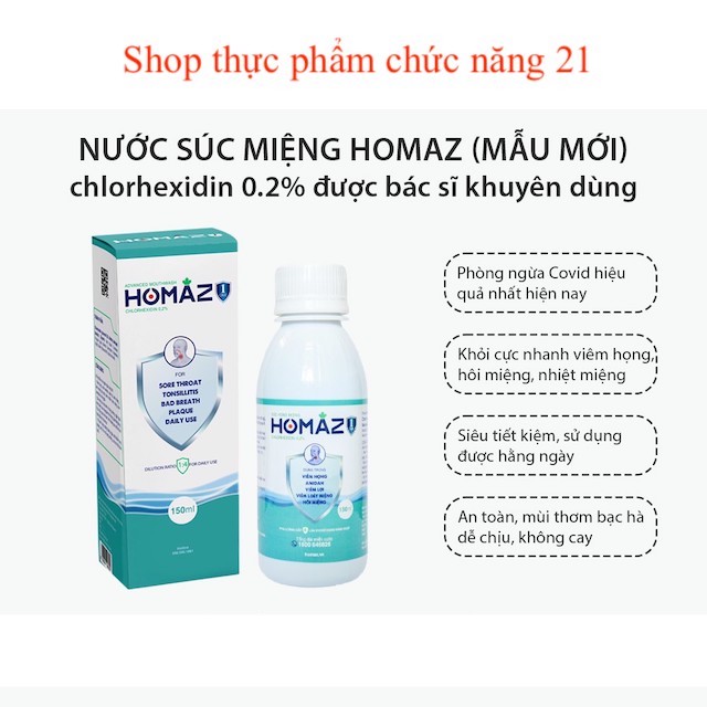 Homaz - Nước Súc Họng Miệngdiệt Virut.