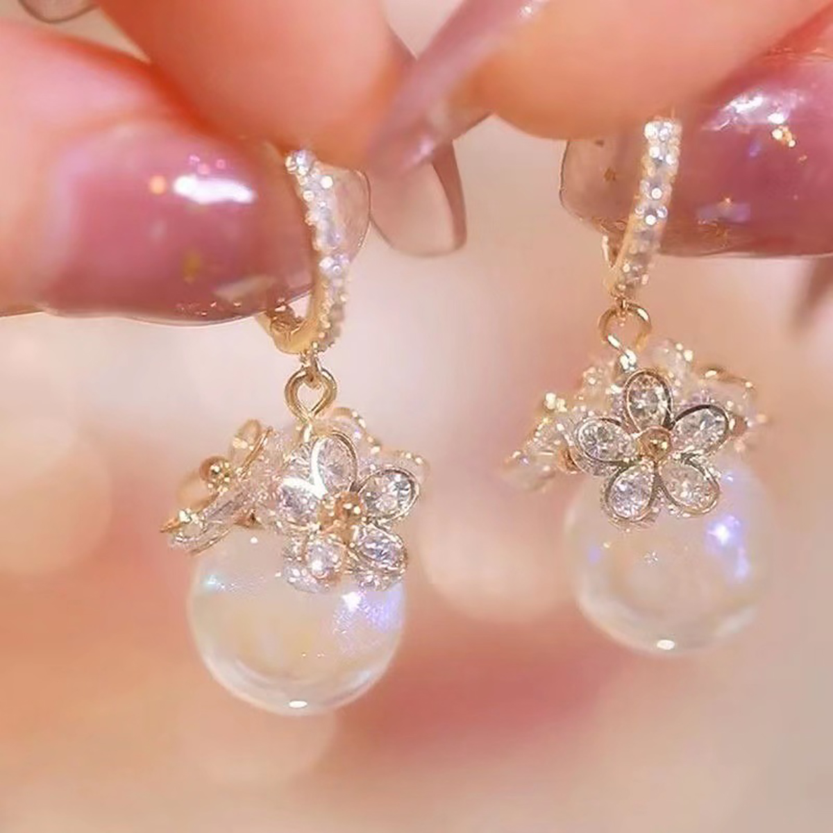 Bông tai đá opal thời trang RM924 dã ngoại - bong tai bong tay nữ đẹp bông tai cute bông tai vàng ki