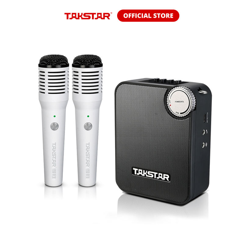 Máy Trợ Giảng 2 Mic Không Dây Cao Cấp Takstar E500W Bluetooth Công Suất Loa Lớn 20W Chính Hãng Cao Cấp Bảo Hành 1 Năm