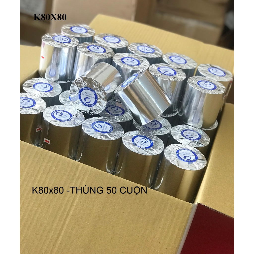 ( 50 CUỘN ) THÙNG GIẤY IN NHIỆT K80X80 giấy in hóa đơn giấy in bill [ THÙNG 50 CUỘN K80x80 ]