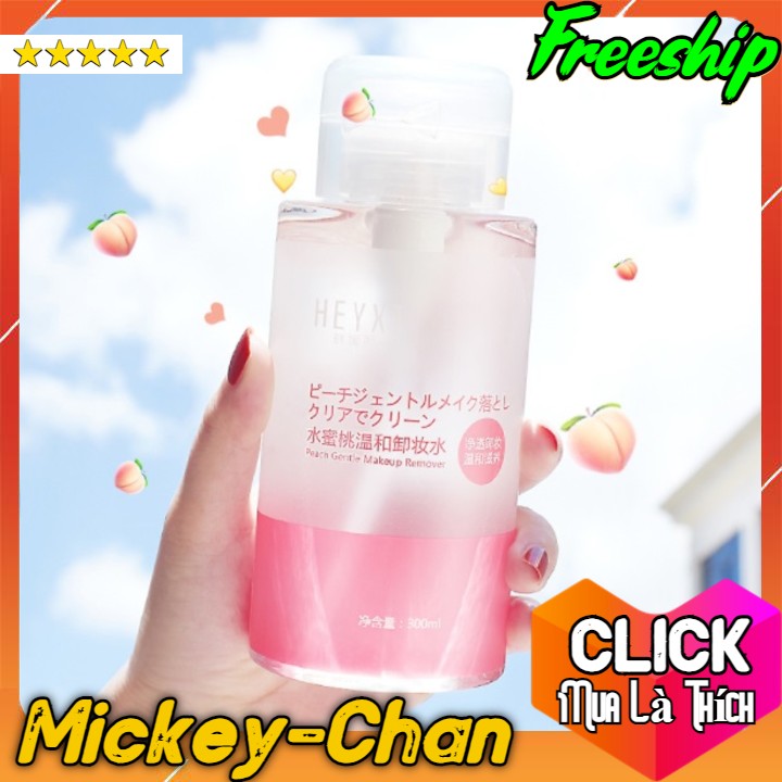 Tẩy Trang Đào Heyxi Hàng Nội Địa Trung Tẩy Cực Thích Mịn Sạch Da Căng Bóng 300ML