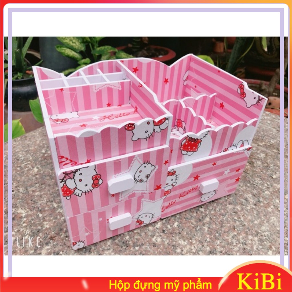 [Hcm](Tặng 1 Gương Mini) Kệ Mỹ Phẩm Tai Mèo Kitty Đựng Son Phấn Trang Điểm Mỹ Phẩm Gọn Gàng Chất Lượng