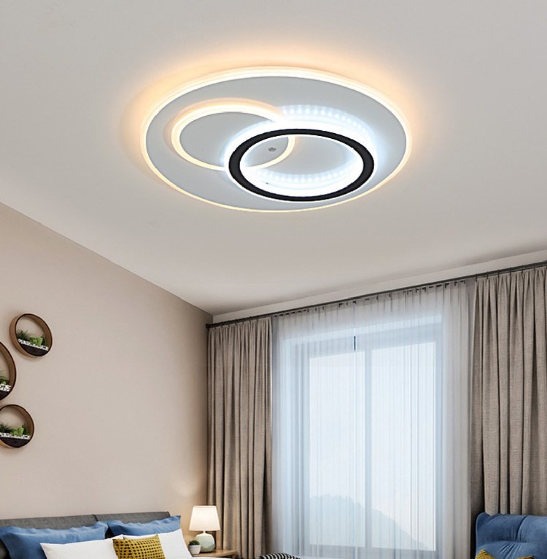 Đèn ốp trần thông minh ATH LIGHTING loại đèn trần phòng khách phòng ngủ đèn led trang trí với 3 chế độ màu có điều khiển từ xa cao cấp