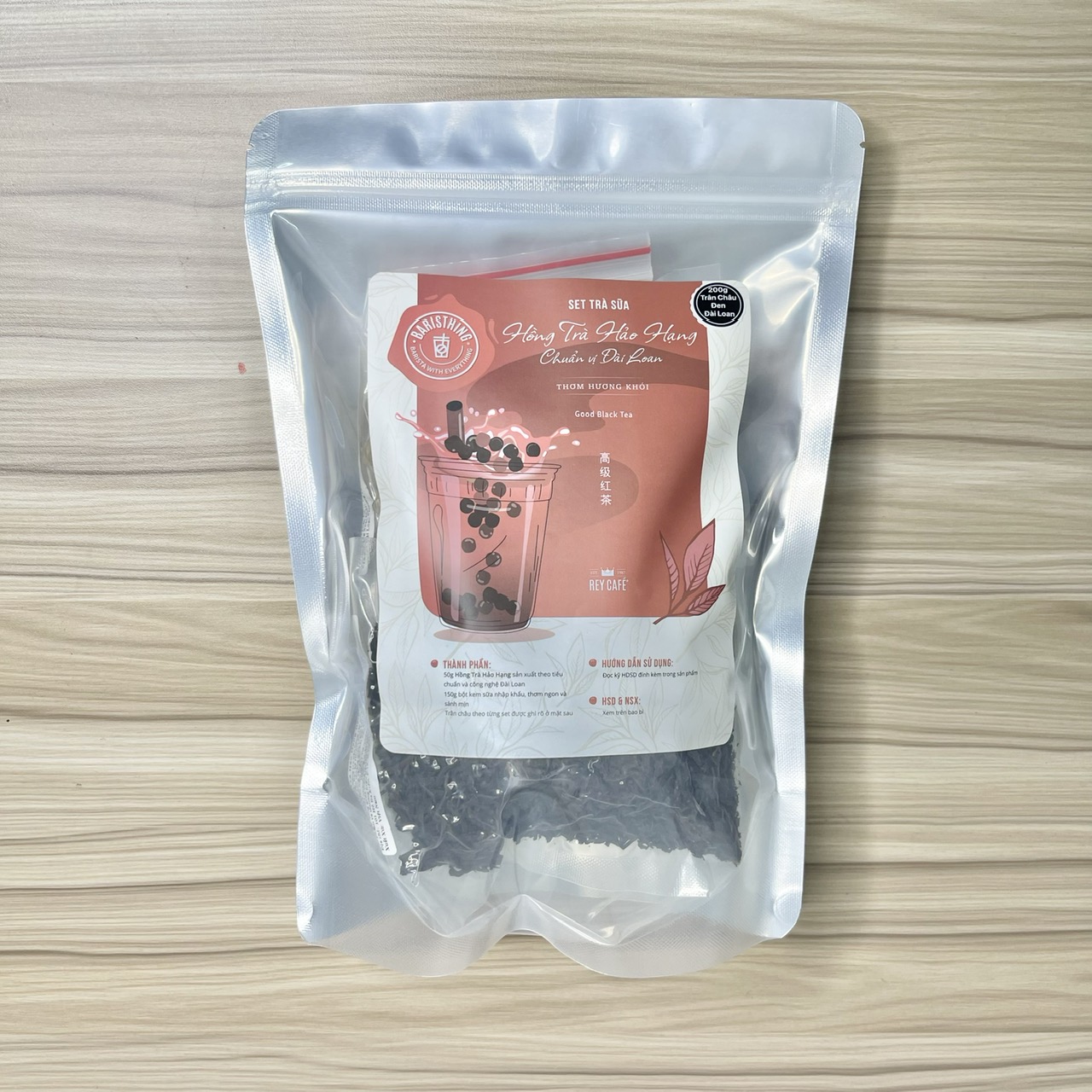 Set Nguyên Liệu Pha Trà Sữa 10-15 Ly - Trà Đen Nhài Ô Long Bá Tước - Trân Châu Đen Bạch Kim Hoàng Ki