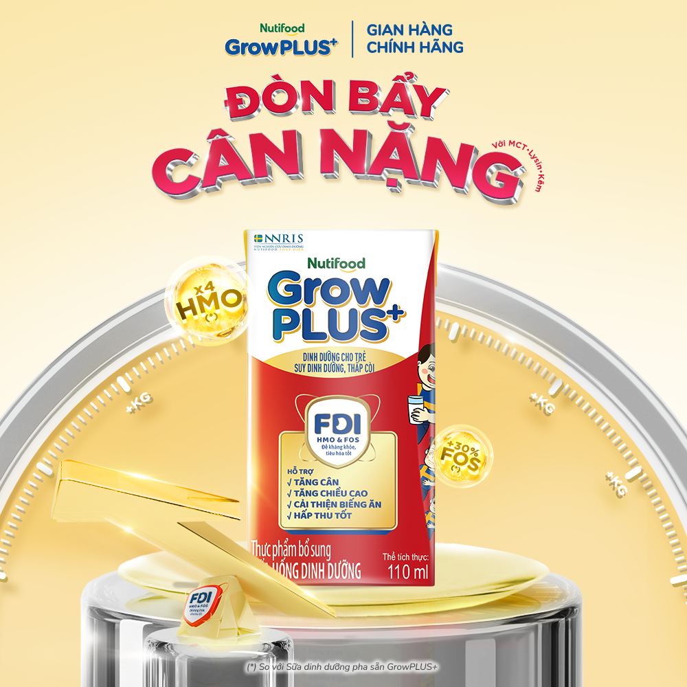 Combo 2 Thùng Sữa Nước Pha Sẵn Nutifood GrowPLUS+ Suy Dinh Dưỡng - Hỗ Trợ Tăng Cân Tăng Chiều Cao - Trên 1 tuổi (48 Hộp x 110ml) (Bao bì tùy đợt nhập hàng)