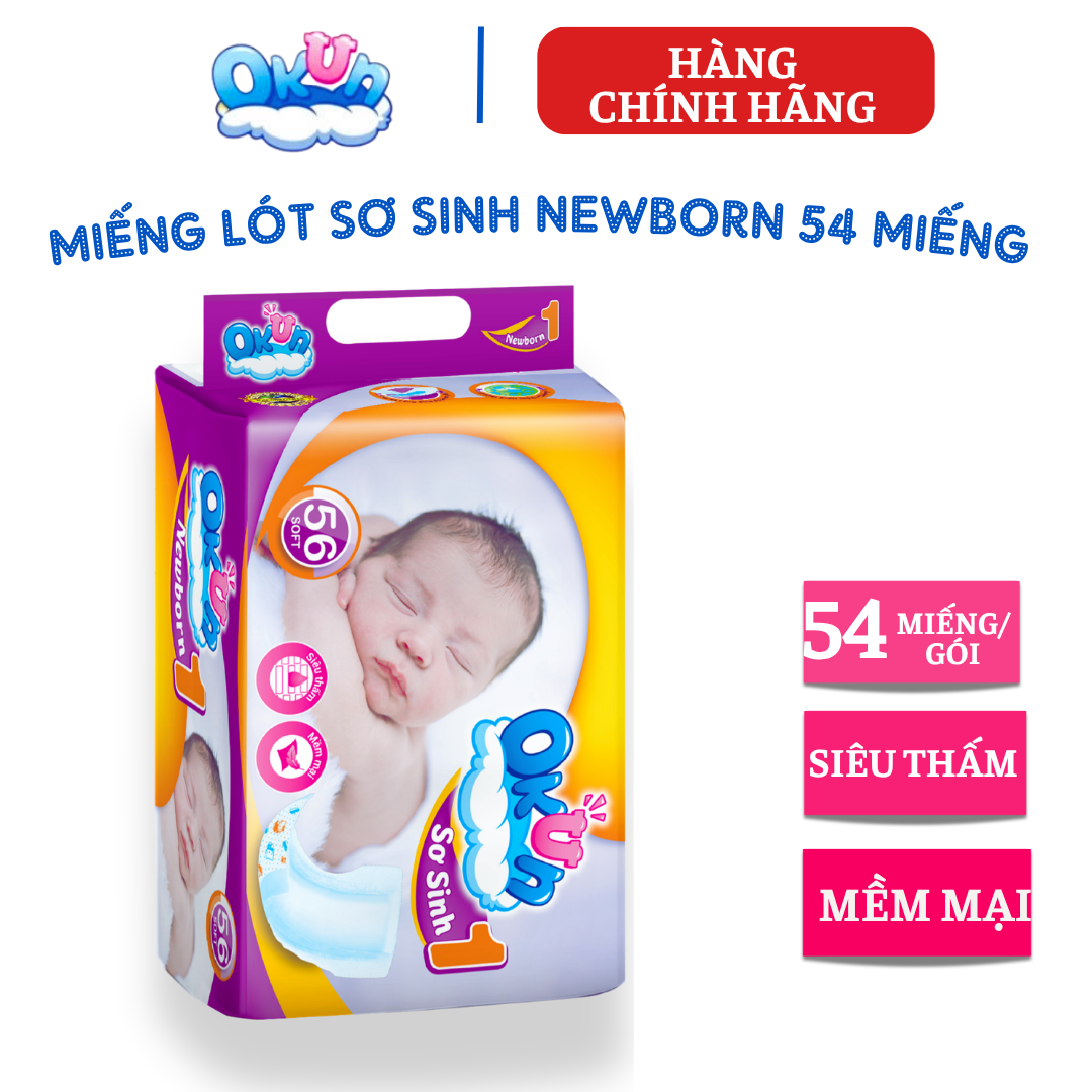 {Hàng chính hãng} Miếng Lót Sơ Sinh OKUN siêu mềm siêu thấm. Miếng lót Newborn 1 chính hãng. Tấm lót sơ sinh.Tã giấy sơ sinh miếng lót sơ sinh dán. Miếng lót NB1 bỉm dán sơ sinh