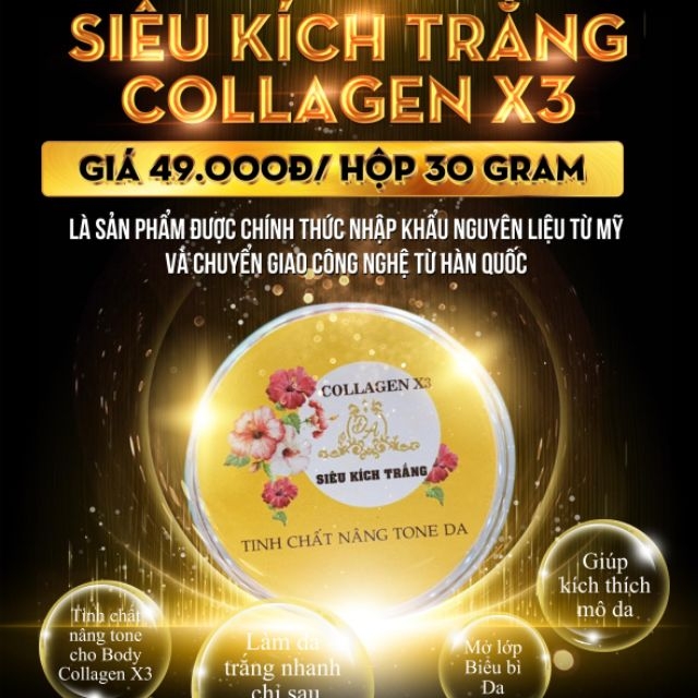 [Hcm]Kích Trắng Collagen X3