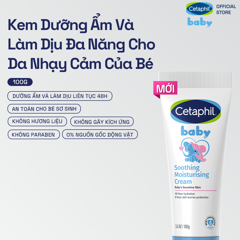 [MỚI] Kem làm dịu và dưỡng ẩm đa năng cho bé Cetaphil Baby Soothing & Moisturising Cream 100G