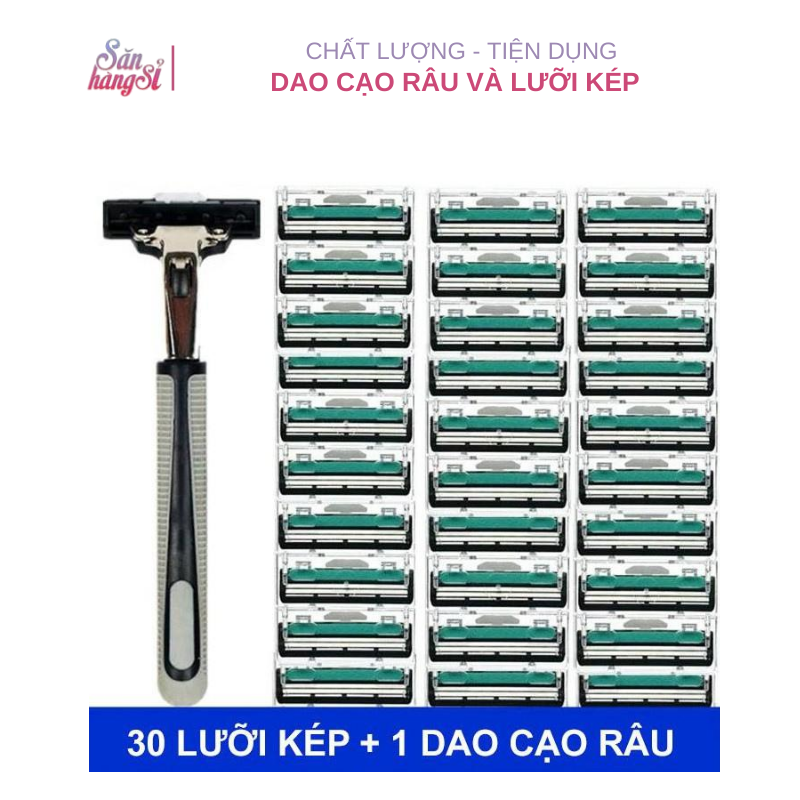 [Hcm]Combo 1 Dao Cạo Râu Và 30 Lưỡi Dao Kép