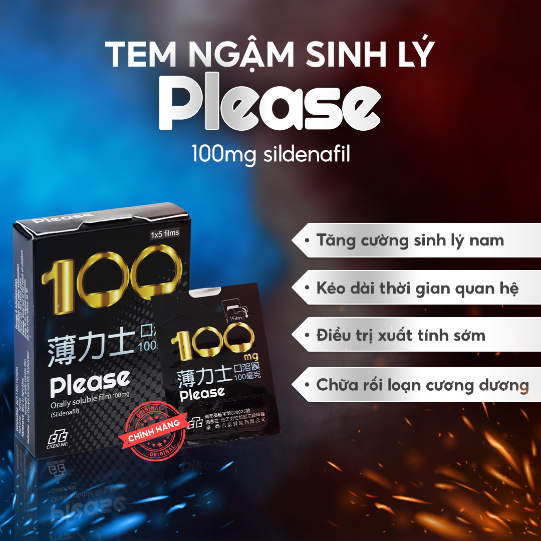 Tem ngậm sinh lý Please 100mg tem ngậm Hàn Quốc