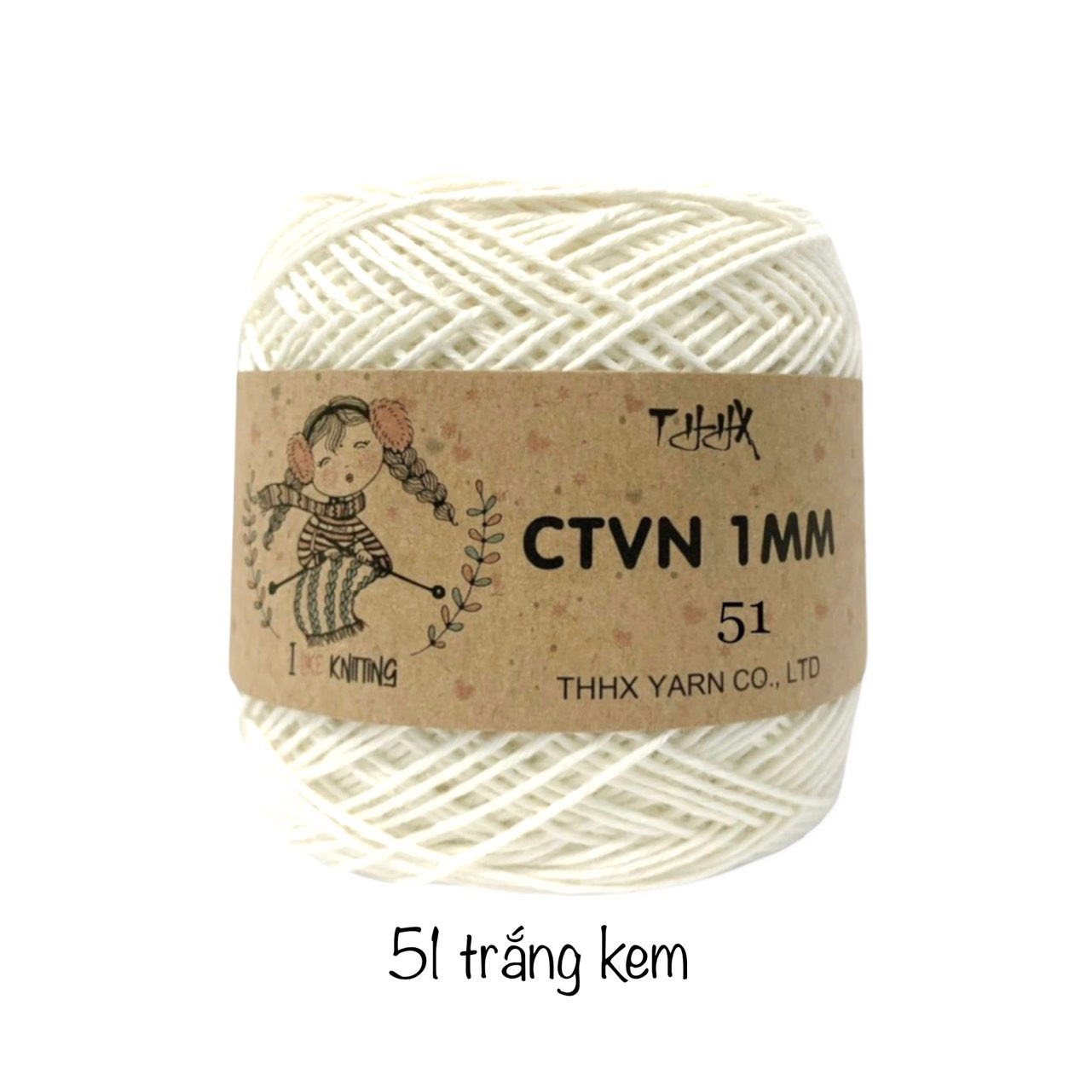 Len Sợi Cotton Việt Nam 1mm nhãn THHX(100g-Bảng màu 1) có temmác dùng để móc áomóc túimóc mũ