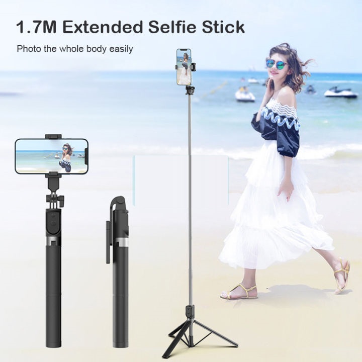 Tripod điện thoại máy ảnh go pro 4 chân 1M8 xoay tự động 360 xếp gọn - Gậy selfie tự sướng có remote