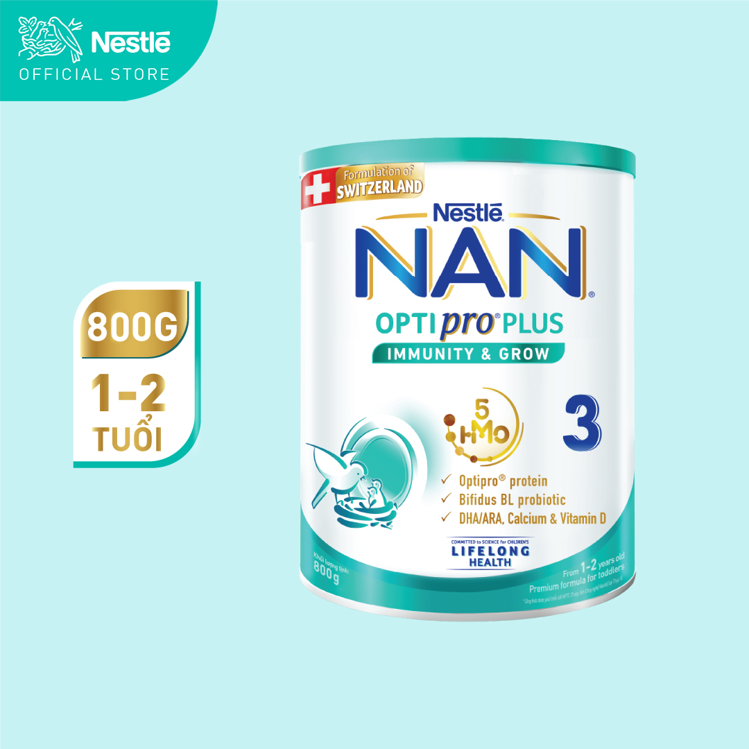 Sữa Bột Nestlé NAN OPTIPRO PLUS 3 800g/lon với 5HMO