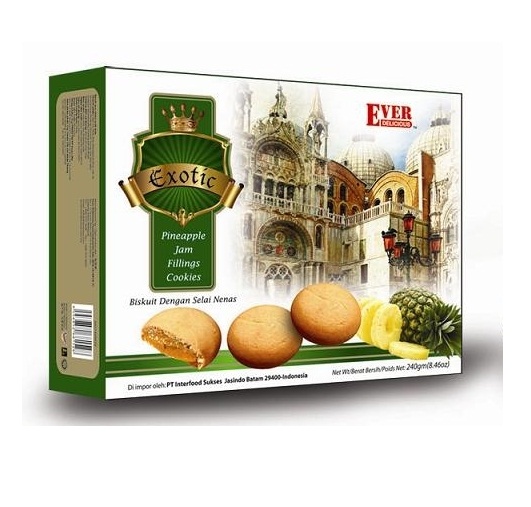 Bánh Quy Nhân Mứt Dứa Ever Delicious Cookies (Hộp 240g - Lớn)