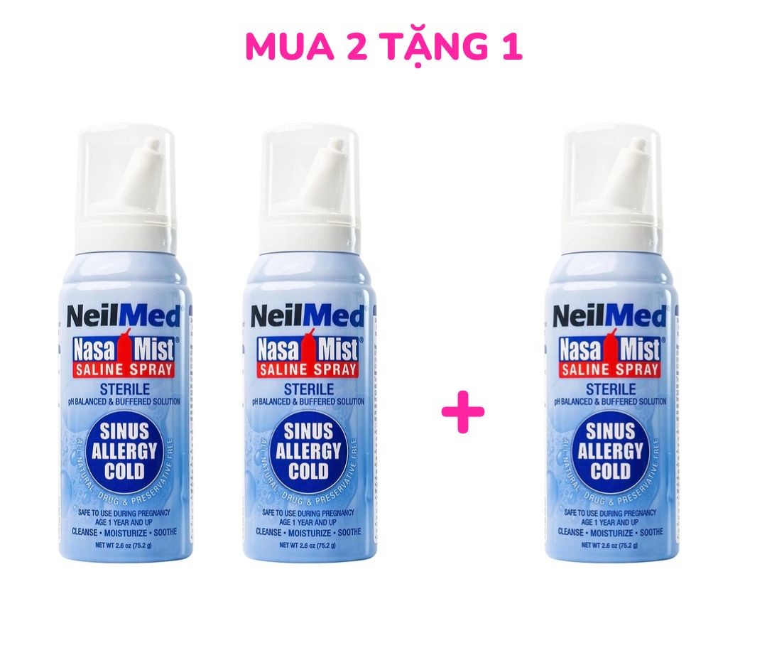 [Mua 2 Tặng 1] Bình Xịt Mũi Neilmed 75ml (Hàng Tách Set)