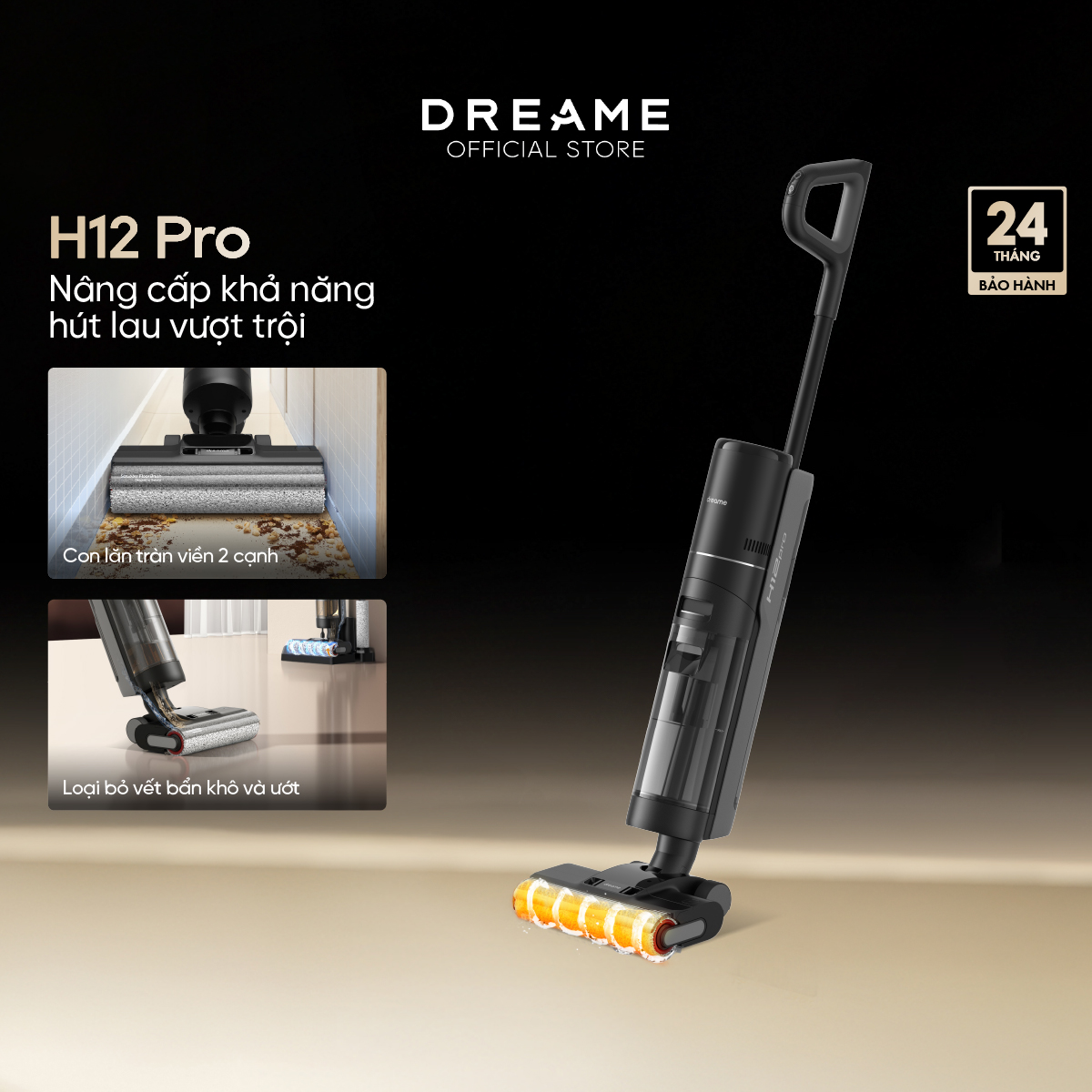 Máy Lau Sàn Hút Bụi Thông Minh Không Dây Cầm Tay Dreame H12S AE/ H12 Pro - Bản quốc tế - Bảo hành 24