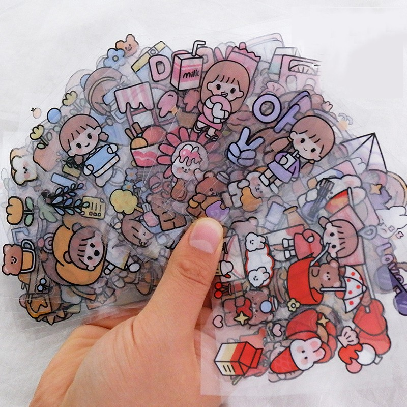 Sticker trang trí dán nhãn cute nhiều mẫu giá rẻ decor sách vở hộp bút đồ dùng học tập