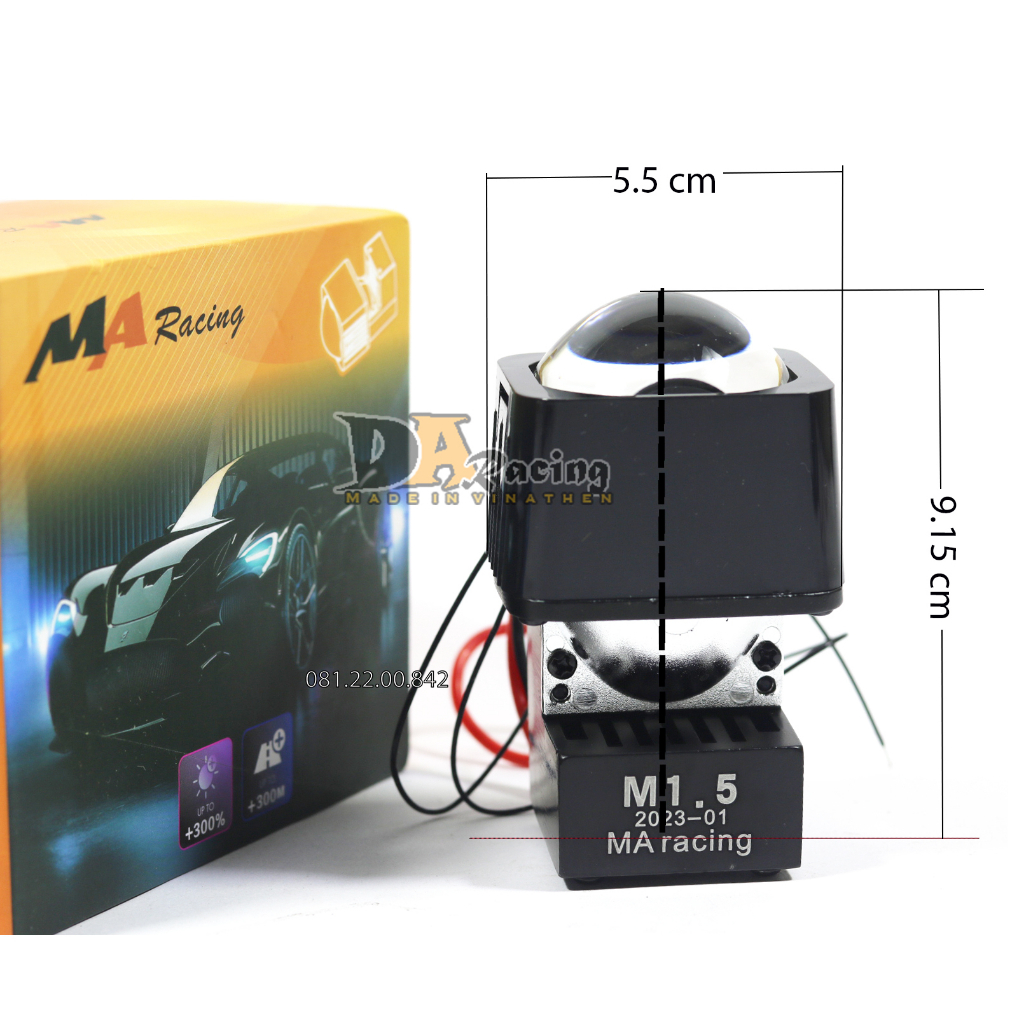 Đèn led bi cầu mini 1.5 45W MA Racing chống chói cho moto xe máy