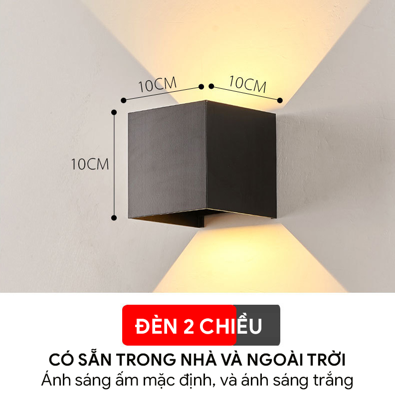 Đèn Hắt Tường 2 Đầu Loại Đèn Trang TRÍ Trong Nhà Và Ngoài Trời Cấu Tạo Bằng Hợp Kim Cao Cấp Sơn Tĩnh Điện Chống Nước IP67