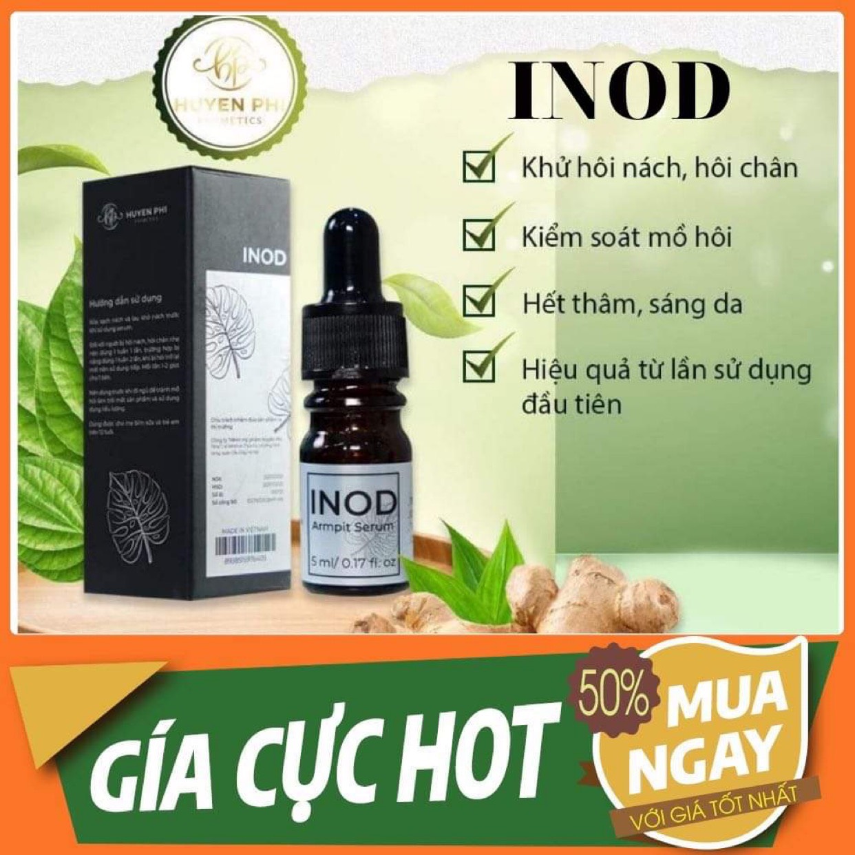 Serum Hôi Nách Inod Huyền Phi - Khử Hôi Nách Hôi Chân - Hết Thâm Sáng Da