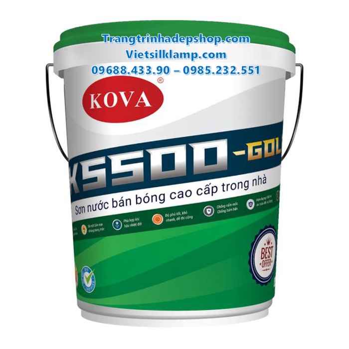 Sơn màu nội thất - Sơn bán bóng cao cấp KOVA K5500-GOLD (20kg)