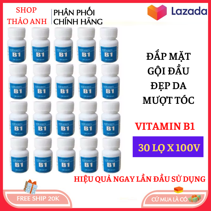 B1 Tắm Trắng Đắp Mặt Gội Đầu Giúp Tóc Khỏe Đẹp Combo 30 Lọ X 100 Viên Hsd 2023