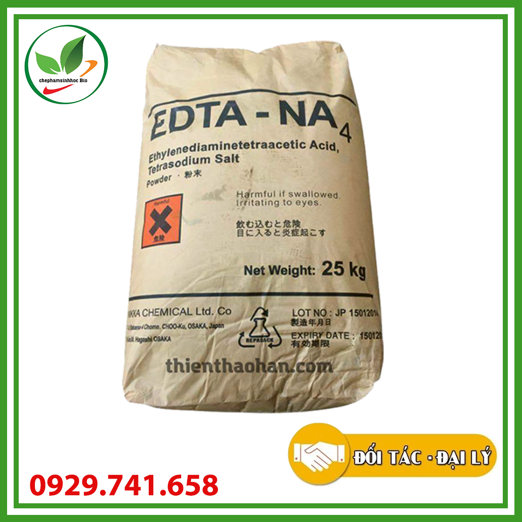 EDTA 4 Muối Na+. Khử kim loại nặng khử phèn trong ao nuôi xử lý nước thải. Bao 25kg