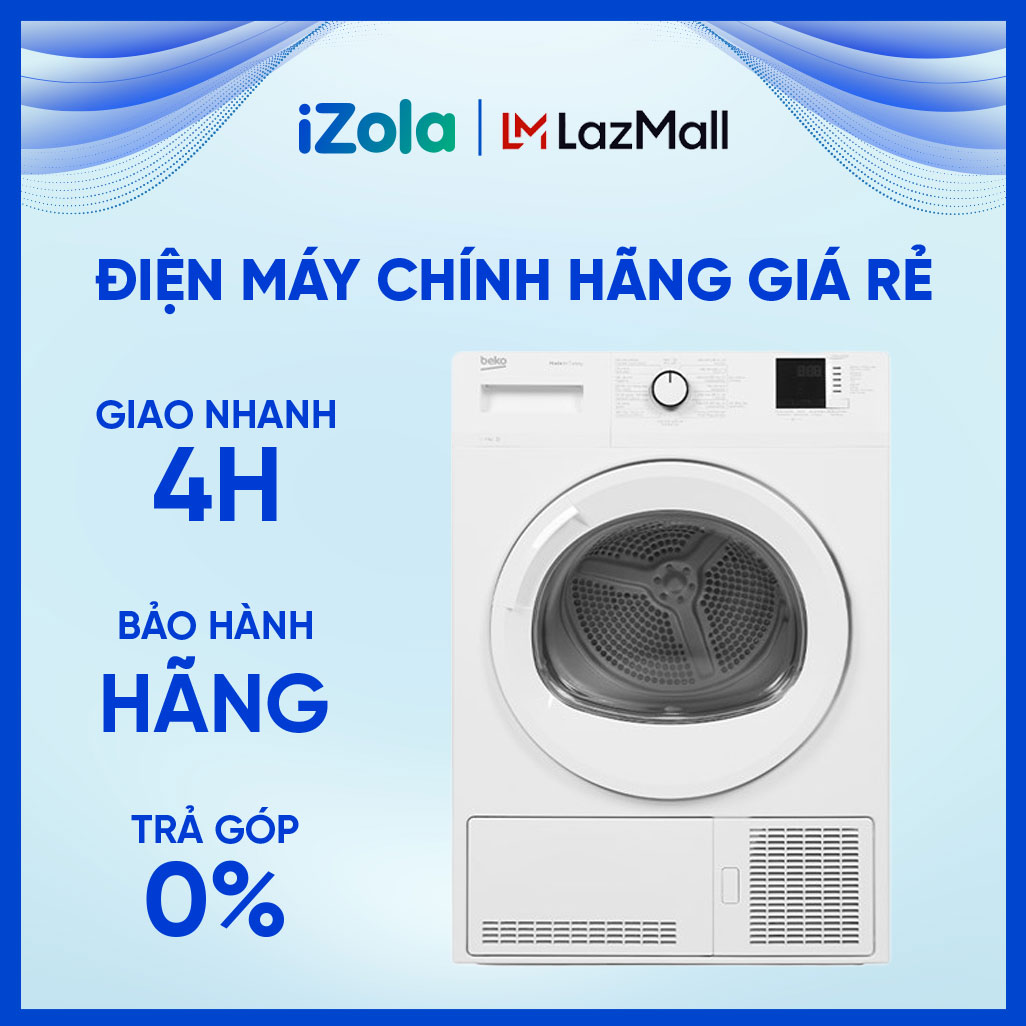 [GIAO TẠI HCM] DU8133GA0W - Máy sấy ngưng tụ Beko 8 kg DU8133GA0W - Cảm biến OptiSense tối ưu hóa qu
