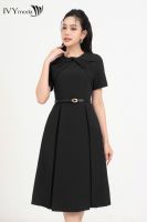 Đầm xòe cổ kiểu phối ( không kèm đai ) IVY moda MS 48M8680