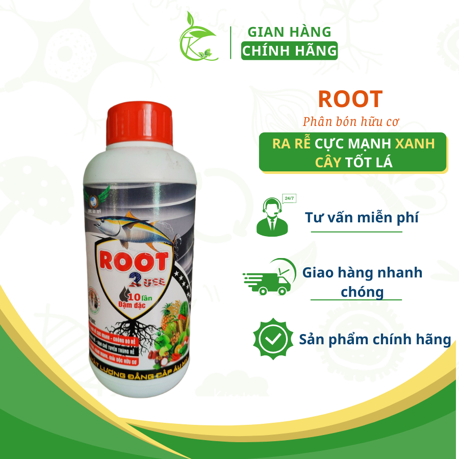 Phân Bón Hữu Cơ ROOT 2 Chai 500ml Ra Rễ Cực Mạnh Cải tạo Đất Tơi Xốp Phì Nhiêu Ngăn Ngừa Phèn Mặn
