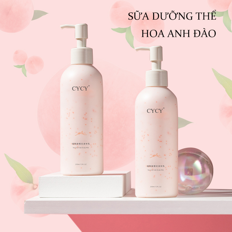 [Hcm]Sữa Dưỡng Thể Niacinamide 200Ml Cherry Blossom Fruit Sour Scent Brightening Body Lotion Dưỡng Ẩm Cho Cơ Thể