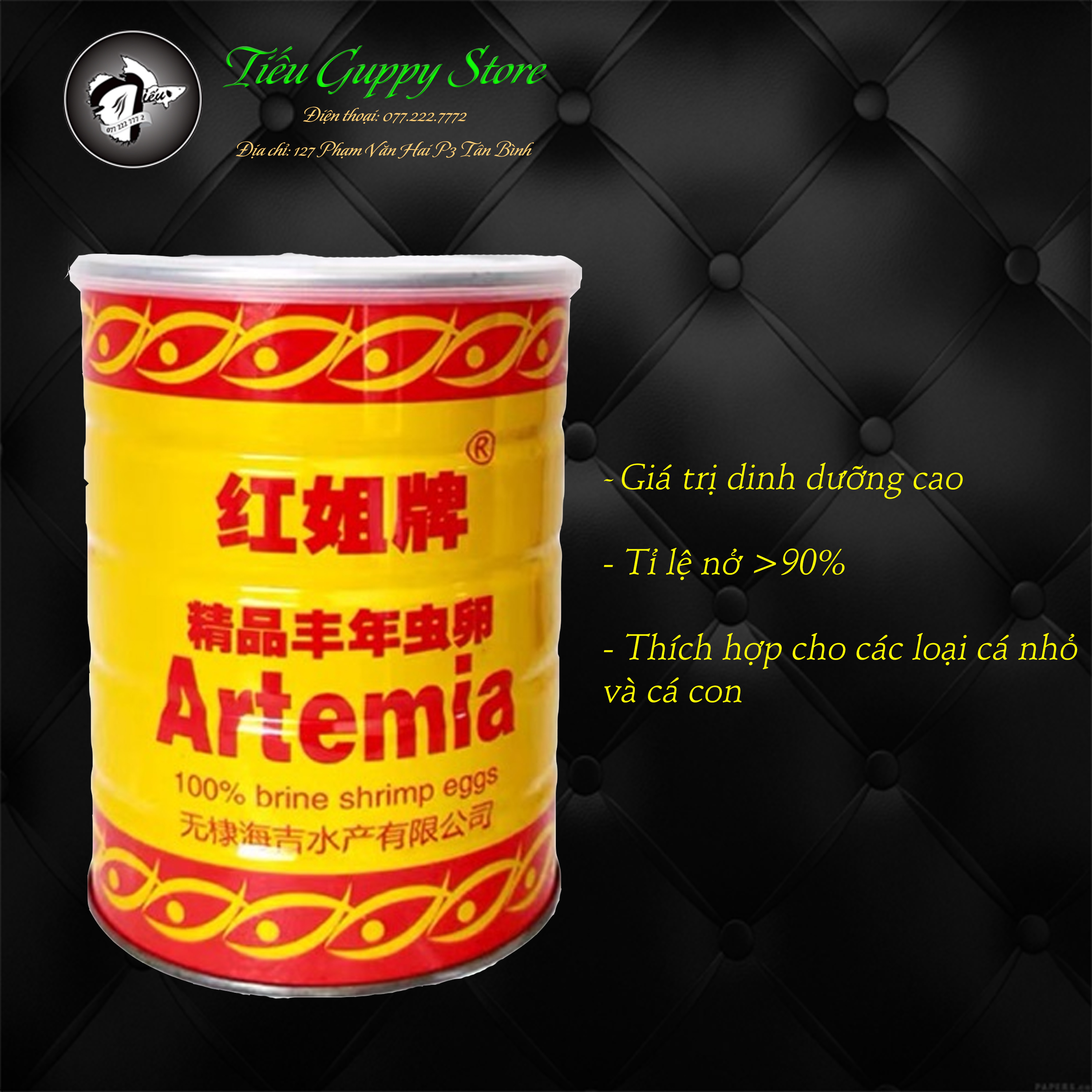 Artemia Ấp Nở TQ Lon Vàng tỉ lệ nở cao giá trị dinh dưỡng cao
