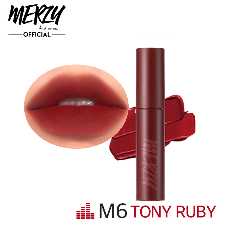 Son Merzy Mellow Tint M6 Tony Ruby - Màu M6 Đỏ Ruby Pha Đất