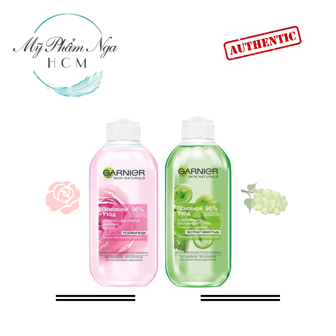 Nước Hoa Hồng Garnier - Toner Garnier Hoa Hồng Nho (Mẫu Mới Date Mới Chai Trong Suốt)