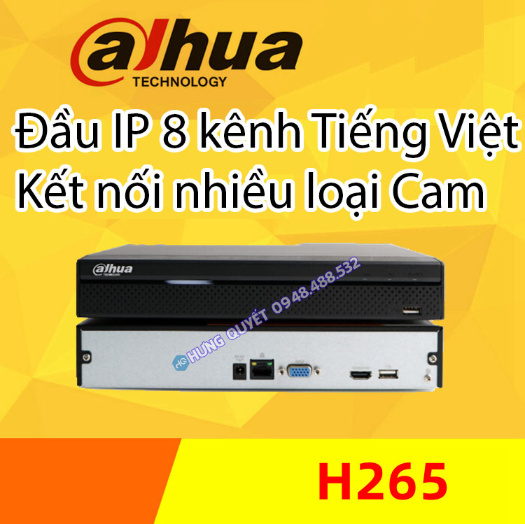 Đầu ghi hình 8 kênh IP Dahua  Dahua 2108 HS Dahua 4108 HD Hàng Nhập khẩu Tiếng Việt - có thể dùng là