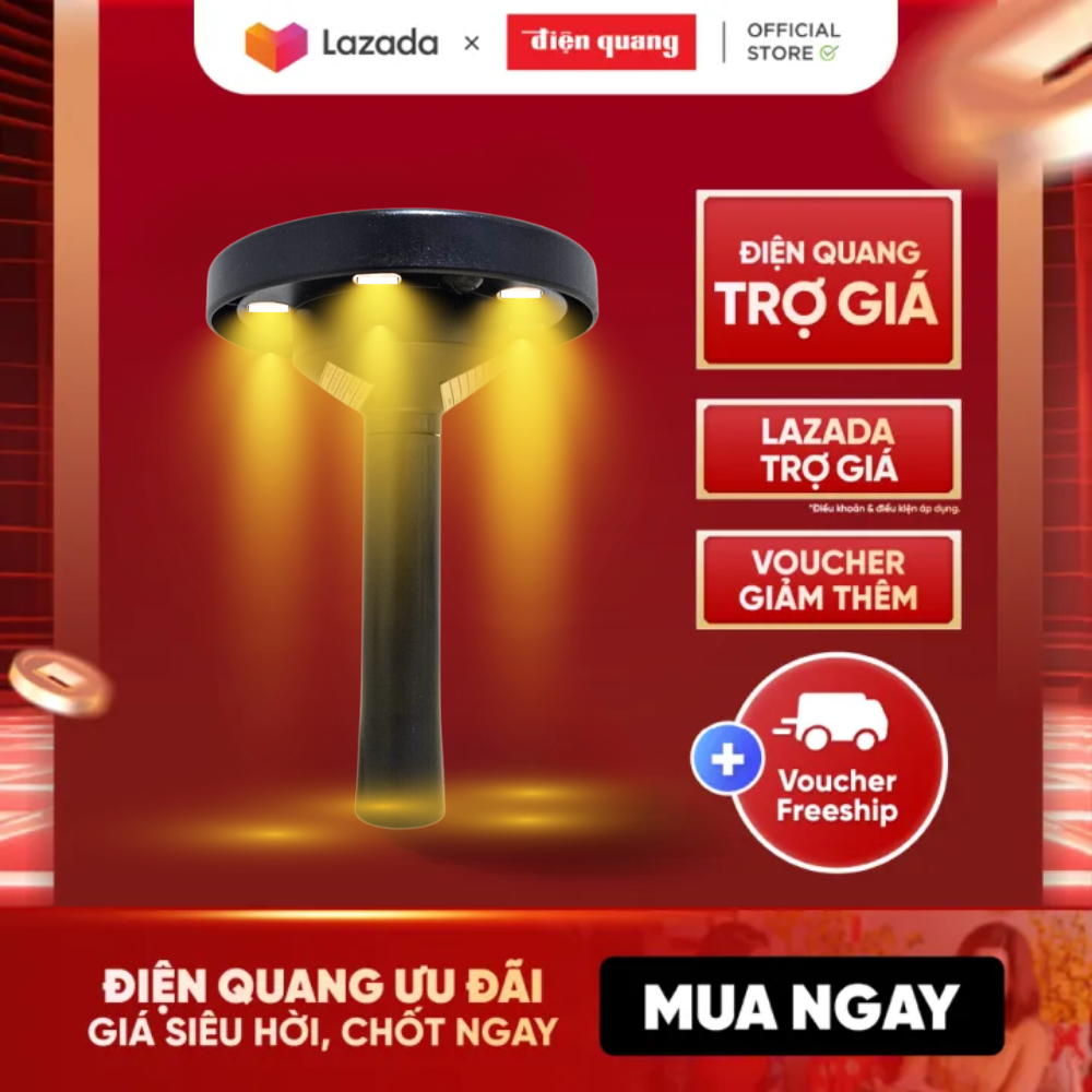 Combo 2 Đèn LED Solar NLMT Năng Lượng Mặt Trời Chiếu Sân Vườn ECO SGL03 ĐM (100lm đổi màu Chống nước IP65 tấm pin tích hợp)