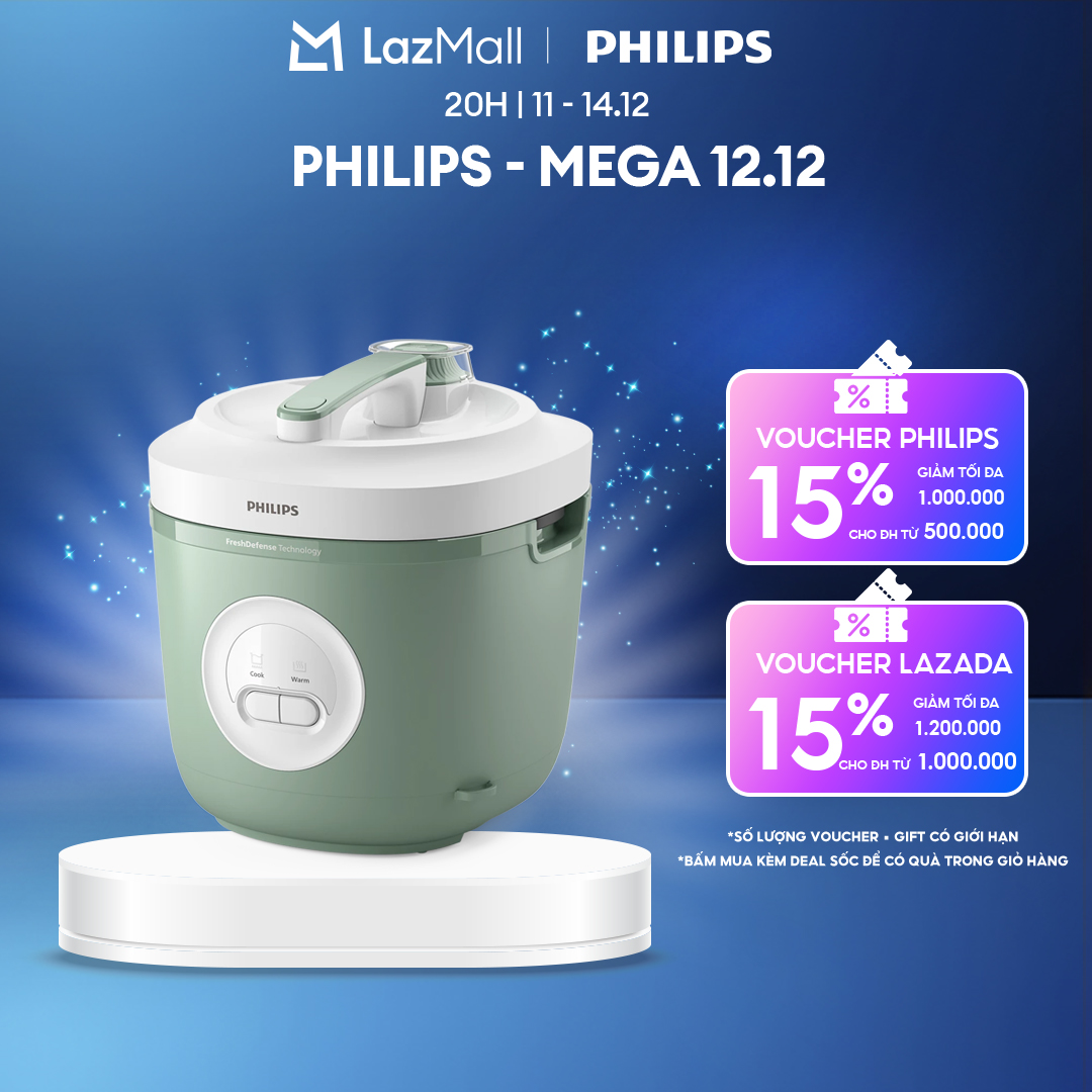 Nồi Cơm Điện Philips HD3212/32 1.8L Xanh Mint - Dòng 3000 Series