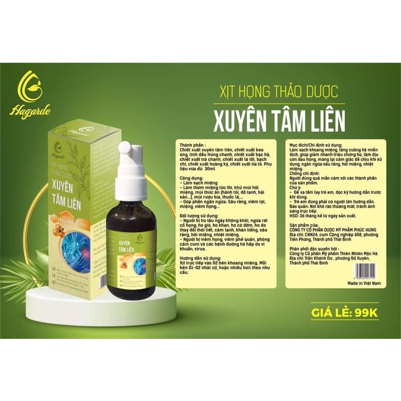 ( Chính Hãng) Xuyên Tâm Liên Xịt Hong Ngừa Covit19