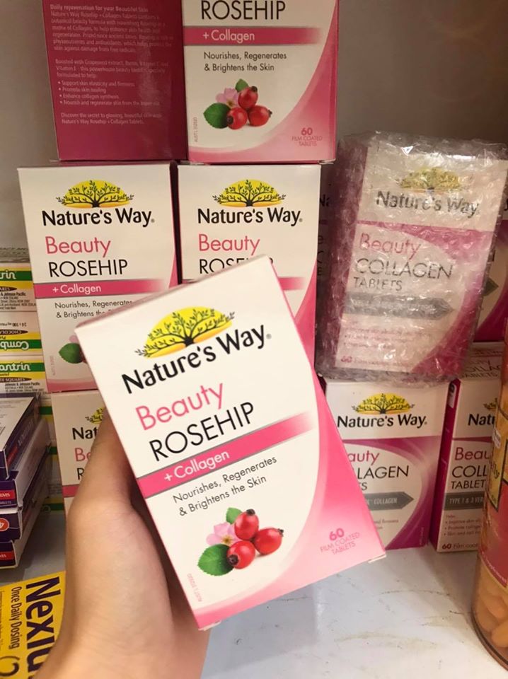 Natures Way Beauty Rosehip + Collagen 60 Tablets