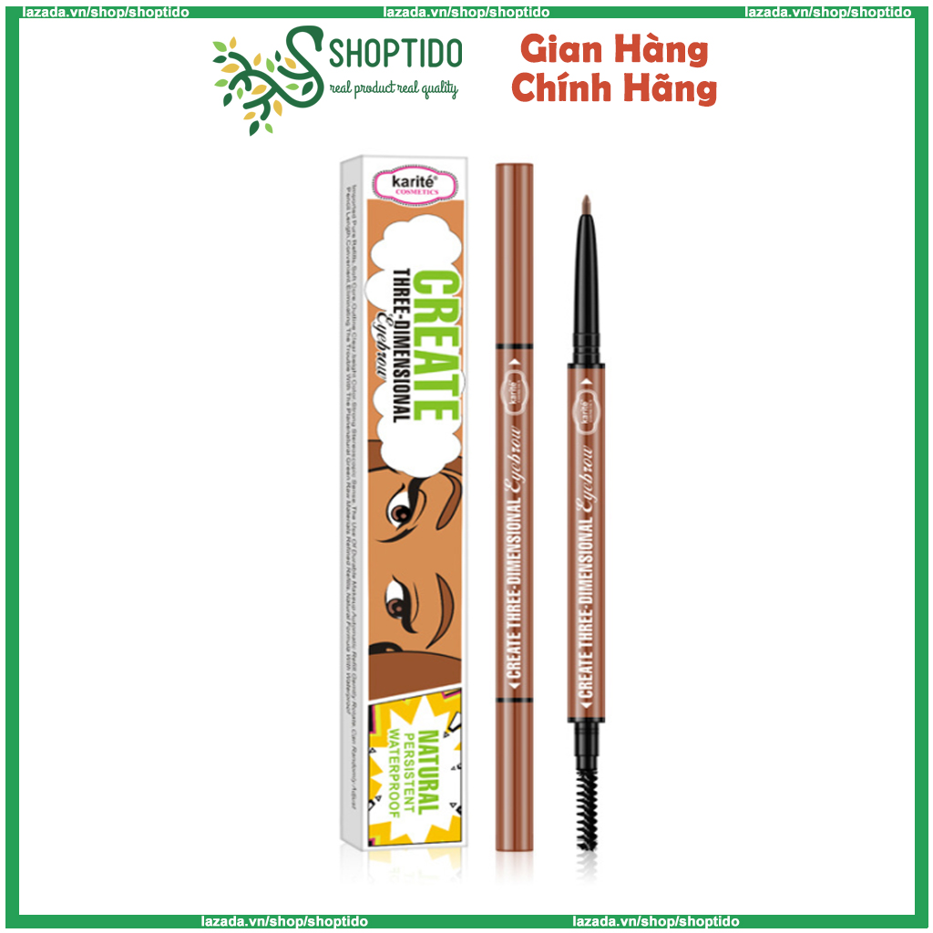 Bút Chì Kẻ Lông Mày Karite Create Three-Dimensional Hai Đầu Chống Mồ Hôi Chống Thấm Nước Lâu Trôi Tự Nhiên 2g NPP Shoptido
