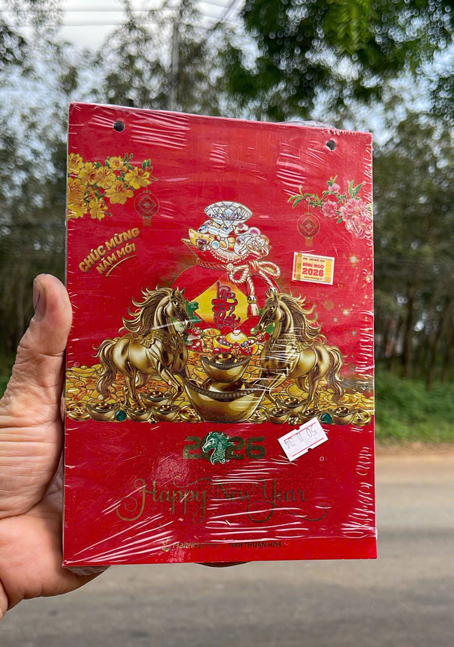 Lịch 2026 - Lốc lịch kích thước 145 x 105 19 x13 205 x 145