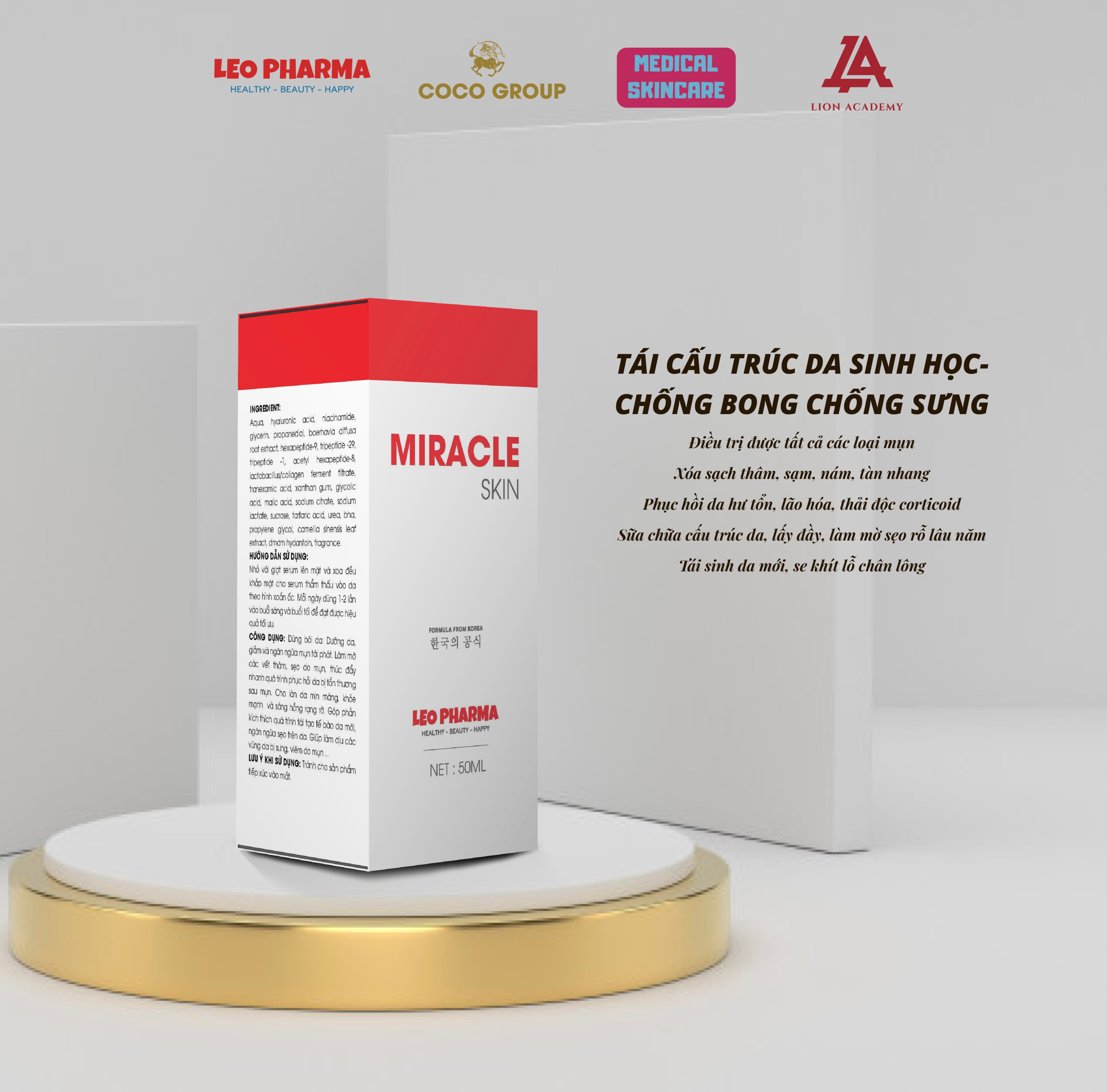 Tái tại da sinh học chống bong chống sưng đỏ Miracle